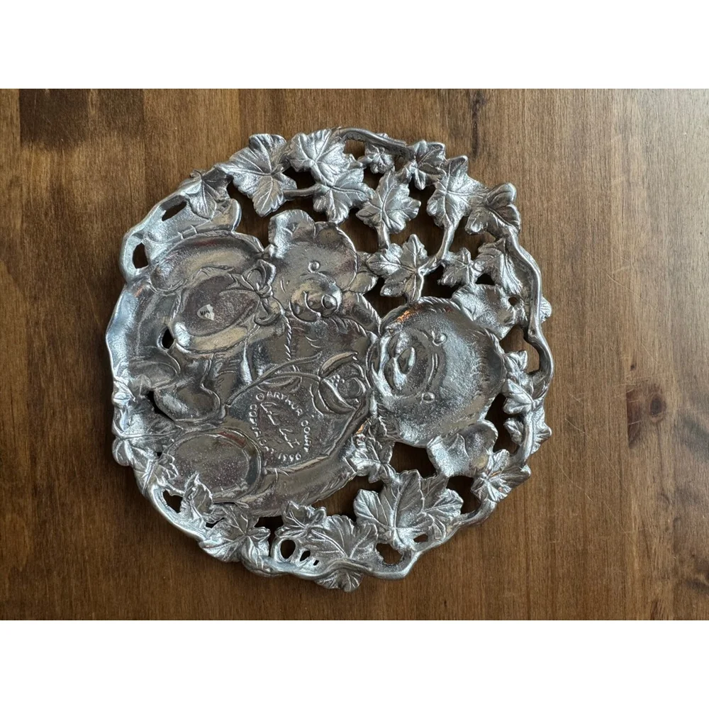 Arthur Court Silver‎ Bear Family Trivet Hot Plate One Size Kitchen Tool